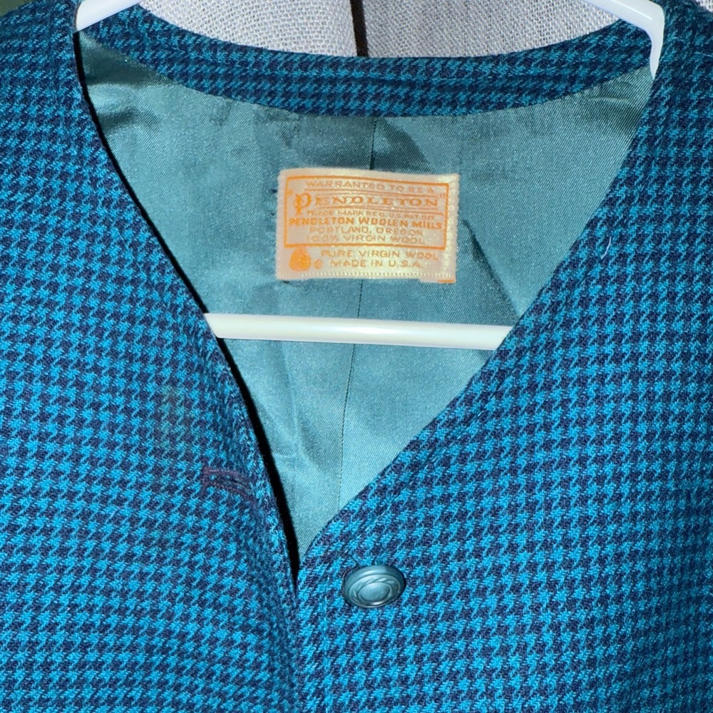 Pendleton Blue Blazer Textured Suit Jacket - image 5